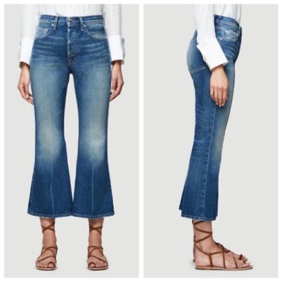 Frame Re-Release Rigid Le Cropped Flare Jeans 24 - Picture 1 of 13